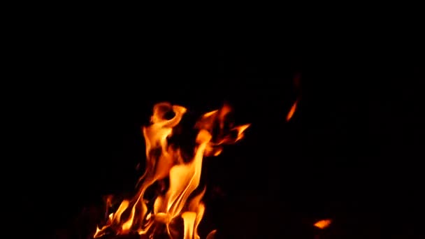 Oheň Hoří Bodového Efektu Žlutého Plamene — Stock video