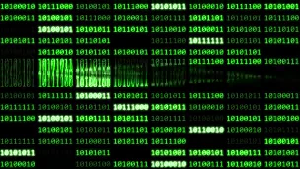 Datos Binarios Digitales Fondo Código Transmisión — Vídeo de stock