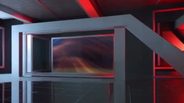 Etkileşimli Sanal TV Stüdyosu: Dinamik Çokluortam Sunumu için Büyüleyici Set. Etkileyici Yayın İçeriği için Kusursuz Sanal Haber Stüdyosu Ekran Döngüsü         