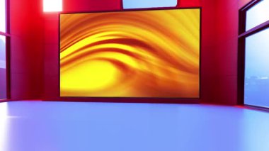Etkileşimli Sanal TV Stüdyosu: Dinamik Çokluortam Sunumu için Büyüleyici Set. Etkileyici Yayın İçeriği için Kusursuz Sanal Haber Stüdyosu Ekran Döngüsü         