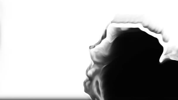 Tinta Vízben Fekete Akvarell Tinta Lassú Mozgás Átmenet Csepp Fehér — Stock videók