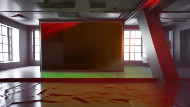 最先端のテレビスタジオの革新 3D仮想セット背景ループ — ストック動画