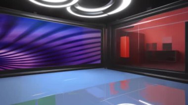 Etkileşimli Sanal TV Stüdyosu: Dinamik Çokluortam Sunumu için Büyüleyici Set. Etkileyici Yayın İçeriği için Kusursuz Sanal Haber Stüdyosu Yeşil Ekran Döngüsü         