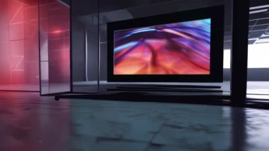 Etkileşimli Sanal TV Stüdyosu: Dinamik Çokluortam Sunumu için Büyüleyici Set. Etkileyici Yayın İçeriği için Kusursuz Sanal Haber Stüdyosu Yeşil Ekran Döngüsü         