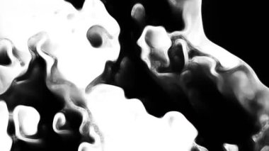 Suda mürekkep, beyaz arka planda siyah suluboya mürekkep yavaş çekimde geçiş. Şeffaf geçiş etkisi, izole edilmiş, organik akış.