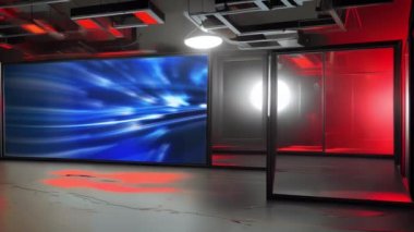 Zorlayıcı Haber Hikayeleri için Büyüleyici Sanal Haber Stüdyosu Yeşil Ekran Döngüsü