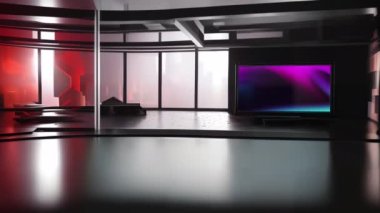 Etkileşimli Sanal TV Stüdyosu: Dinamik Çokluortam Sunumu için Büyüleyici Set. Etkileyici Yayın İçeriği için Kusursuz Sanal Haber Stüdyosu Yeşil Ekran Döngüsü         