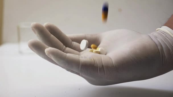 Різні Медичні Таблетки Або Наркотики Крупним Планом — стокове відео
