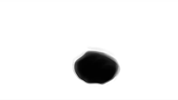 Tinte Wasser Schwarze Aquarelltinte Zeitlupe Auf Weißem Hintergrund Transparenter Übergangseffekt — Stockvideo