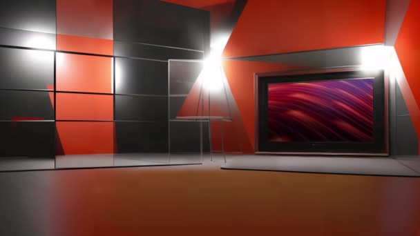 Interaktywne Studio Telewizji Wirtualnej Urzekający Zestaw Dynamicznej Prezentacji Multimedialnej Płynne — Wideo stockowe
