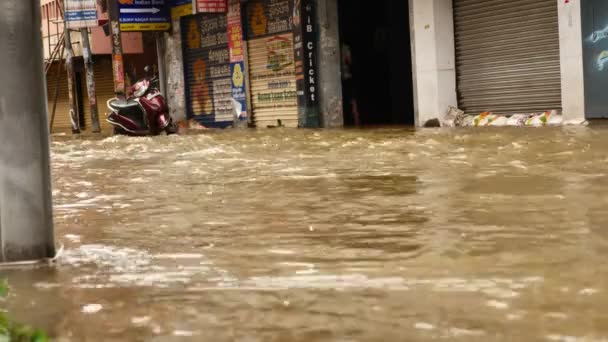 Maisons Inondées Ville Hyderabad — Video