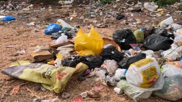 Deșeuri Legume Plastic Locul Dumping — Videoclip de stoc