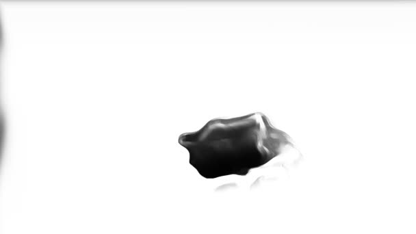 Tinte Wasser Schwarze Aquarelltinte Zeitlupe Auf Weißem Hintergrund Transparenter Übergangseffekt — Stockvideo