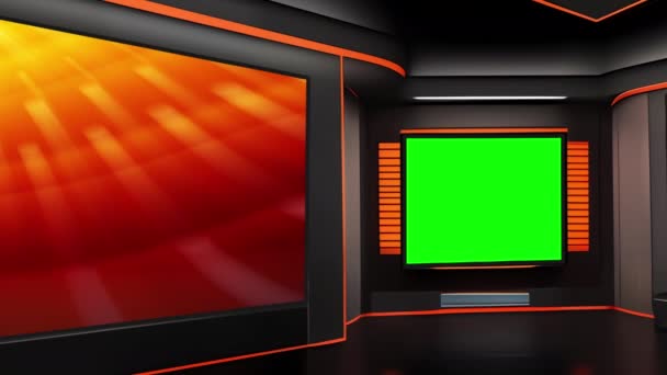 Profesjonalne Studio Telewizji Wirtualnej Płynną Wieloplatformową Integracją Konfigurowalną Grafiką — Wideo stockowe