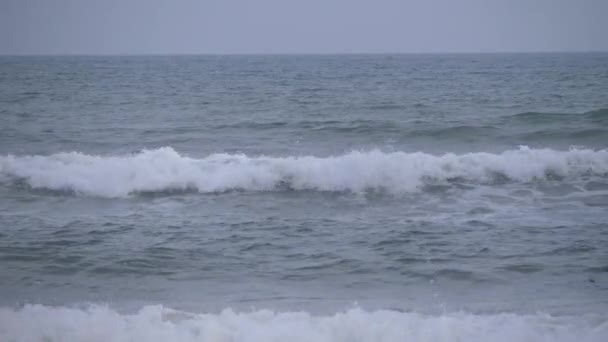 Szeroki Kąt Widzenia Fal Morskich Wody Fale Morskie Materiał Filmowy — Wideo stockowe