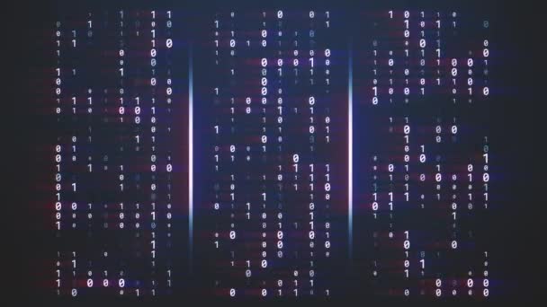Digital Binary Data Streaming Code Background — Stock Video