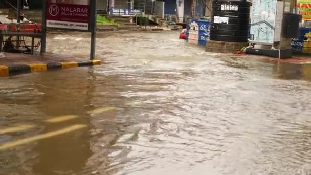 Затоплены Магазины Дома Хайдарабаде — стоковое видео