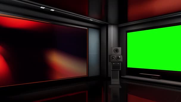Konfigurowalne Studio Telewizji Wirtualnej Płynną Integracją Wieloplatformową Wizualizacją Wysokiej Rozdzielczości — Wideo stockowe