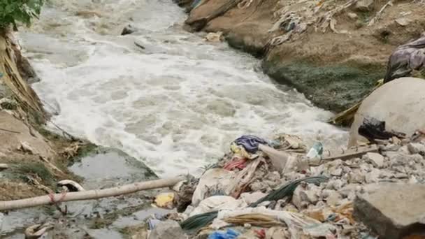 Vattenförorening Floden Vattenförorening — Stockvideo