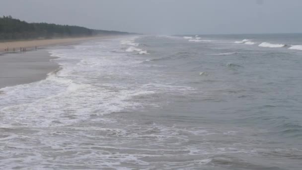 Близький Знімок Хвиль Морської Води Повільний Рух Хвиль Морської Води — стокове відео