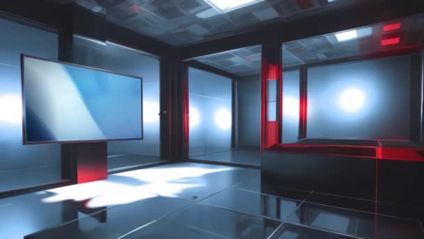 Immersive Engaging Virtual News Studio Set Chroma Footage — Video
