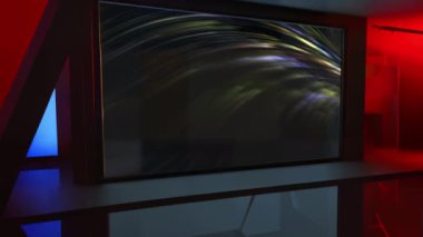 Etkileşimli Sanal TV Stüdyosu: Dinamik Çokluortam Sunumu için Büyüleyici Set. Etkileyici Yayın İçeriği için Kusursuz Sanal Haber Stüdyosu Ekran Döngüsü         