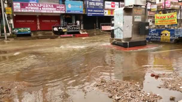 Затоплені Крамниці Будинки Хайдарабаді — стокове відео