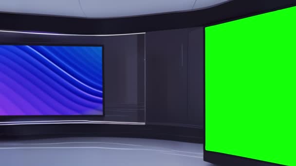 Höj Dina Nyheter Sändningar Med Dynamisk Virtuell Studio Set — Stockvideo