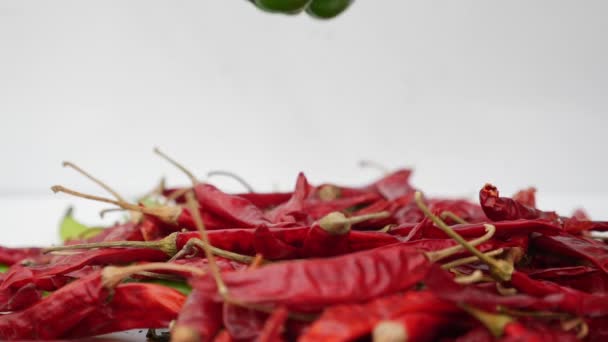 Röd Chili Paprika Och Capsicum — Stockvideo
