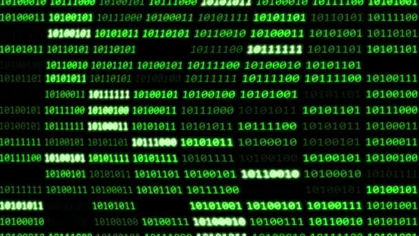 Datos Binarios Digitales Fondo Código Transmisión — Vídeo de stock