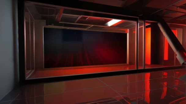 Elegante Estudio Virtual Set Atractivo Para Presentación Noticias Multimedia — Vídeo de stock