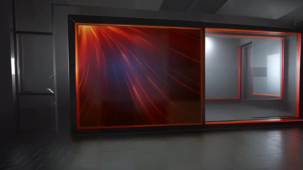 Modern Studio Display Innovative Virtual Set Dynamic Multimedia Broadcast — 비디오