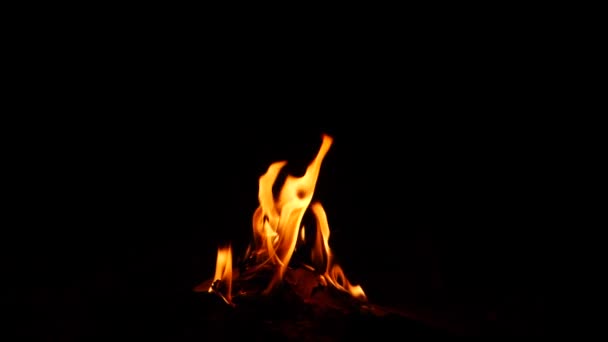 Вогонь Спалює Речовину Виробляє Жовте Полум — стокове відео