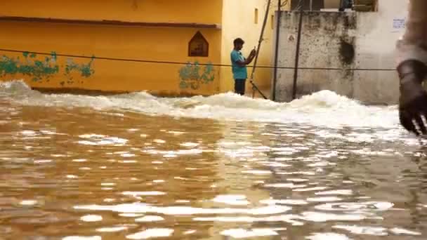 Inondations Débordement Rivières Catastrophe Écologique Problème Réchauffement Climatique — Video