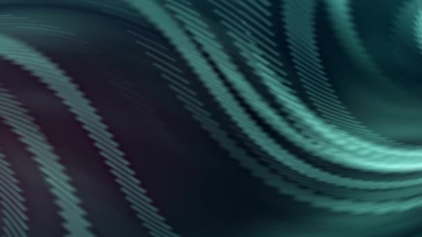 Абстрактный Фон Волнистыми Узорами Линиями Темным Вариантом Зелеными Синими Волнистыми — стоковое видео