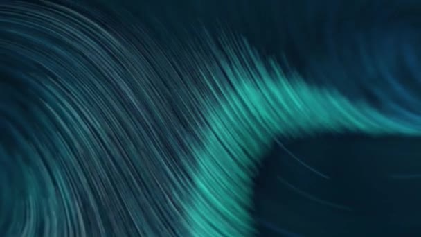 Синий Зеленый Абстрактный Фон Волнами Особенно Выделяя Темно Голубую Волну — стоковое видео