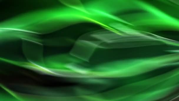 Green Black Background Combinations Abstract Wave Patterns — Stock Video