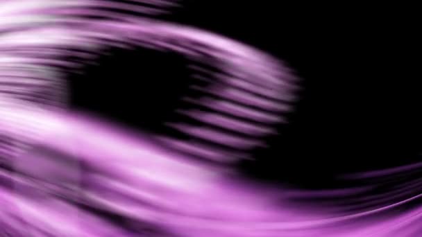 Фиолетовые Волны Ветру Круговое Движение Фиолетовом Абстрактном Фоне Черным Фоном — стоковое видео
