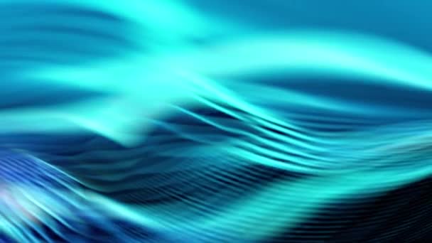 Голубые Океанские Волны Различных Изображениях Показывающие Абстрактное Цифровое Искусство Крупным — стоковое видео