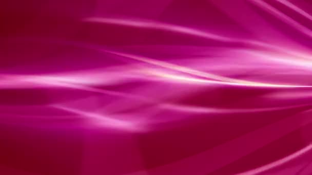 Розовый Фон Абстрактными Тканевыми Волнами Узор Световых Лучей Текущая Белая — стоковое видео