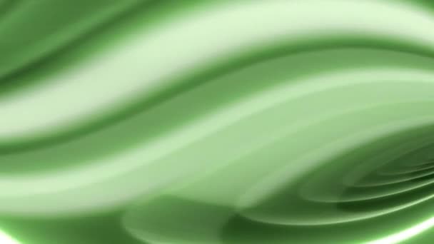 具有波浪形图案 线条和丝质的绿色抽象背景和织物 — 图库视频影像