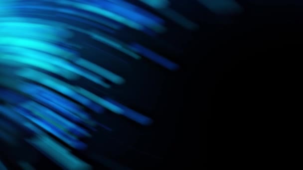 青い抽象的な背景と青色のライトが黒い背景に点在する — ストック動画
