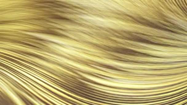 金色的背景 有波浪形的线条 质感和光泽 一个模糊的金线图案 模糊的金丝图案 — 图库视频影像