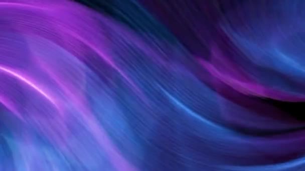Фиолетовые Синие Абстрактные Обои Тканями Светлыми Вихрями Кружащимися Линиями Волнами — стоковое видео