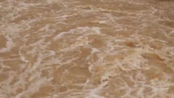 水是棕色的 流淌在河里 — 图库视频影像