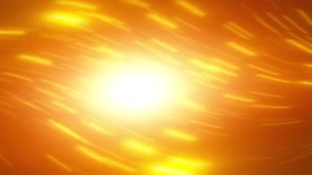 Sole Splende Luminoso Cielo Arancione Brillante Uno Sfondo Rosso Vibrante — Video Stock