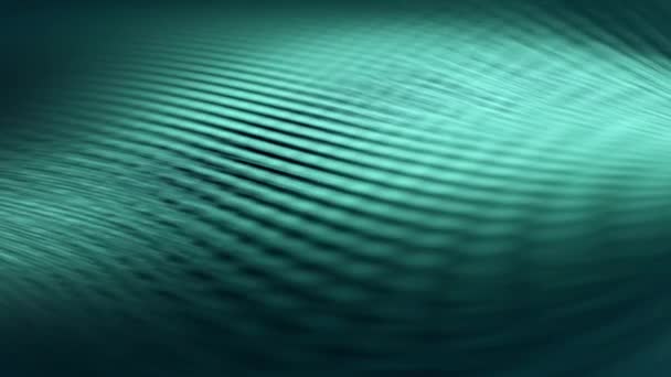 Detailní Záběr Zelené Modré Vlny Tmavozeleném Pozadí Abstraktně Zobrazující Oceánské — Stock video
