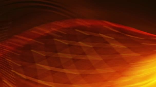 Абстрактная Птица Красном Фоне Узорами Оранжевого Красного Пламени Круглыми Узорами — стоковое видео