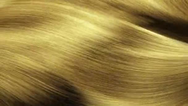 Gold Und Schwarzer Hintergrund Mit Wellenförmigem Haarmuster Metallisch Goldenem Strukturiertem — Stockvideo