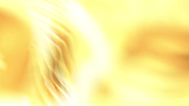 黄色背景的计算机生成的带有金色波浪和光图案的图像 — 图库视频影像